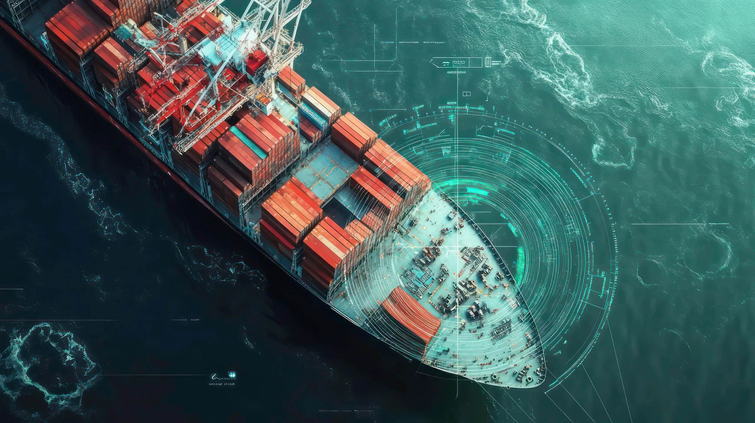a ship with iot connected containers on it